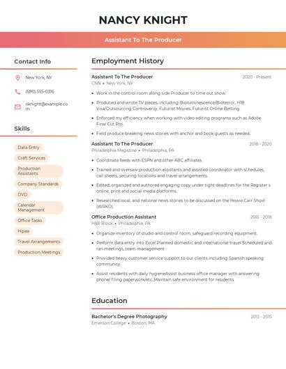 Resume example 3