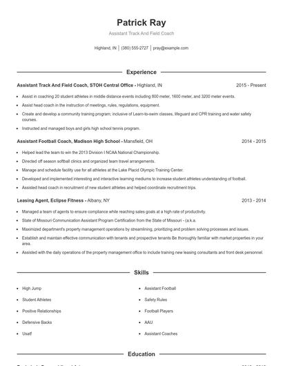 Resume example 1