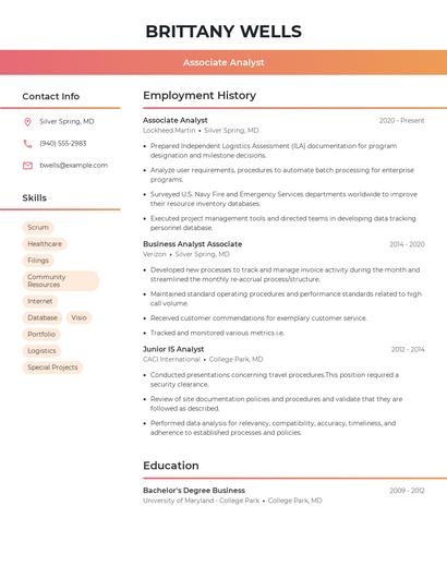 Resume example 3