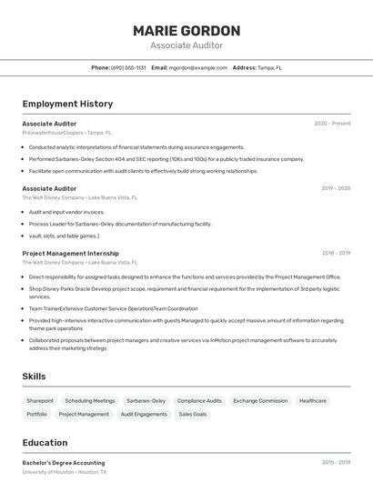Resume example 2