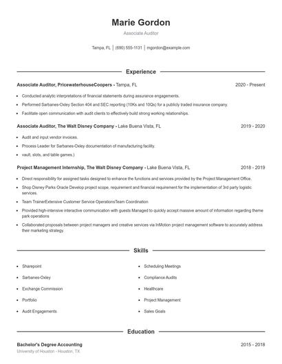 Resume example 1