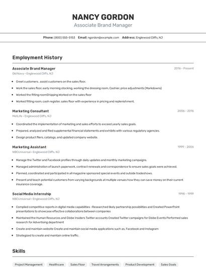 Resume example 2