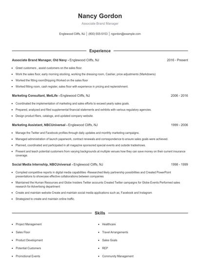 Resume example 1