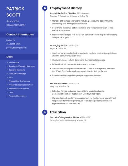 Associate Broker/Realtor Resume