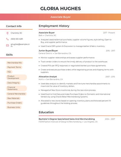 Resume example 3