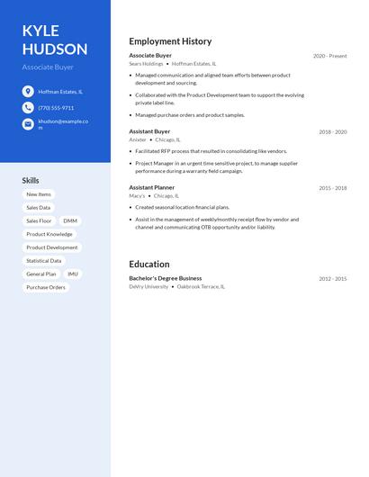 Associate Buyer Resume