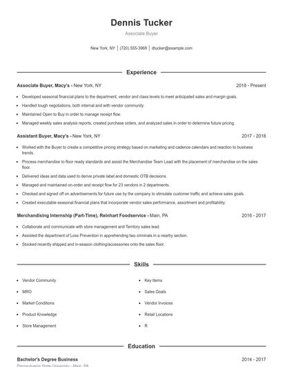 Resume example 1