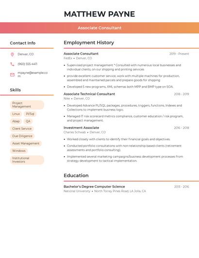 Resume example 3