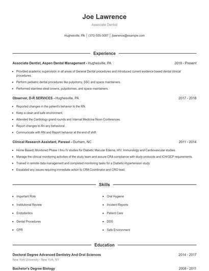 Resume example 1