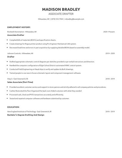 Associate Drafter Resume
