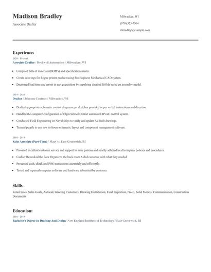Associate Drafter Resume