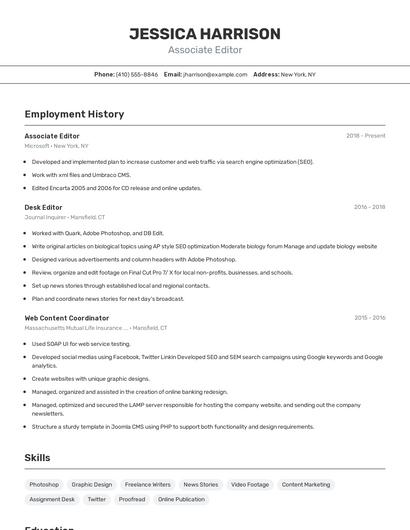 Resume example 2