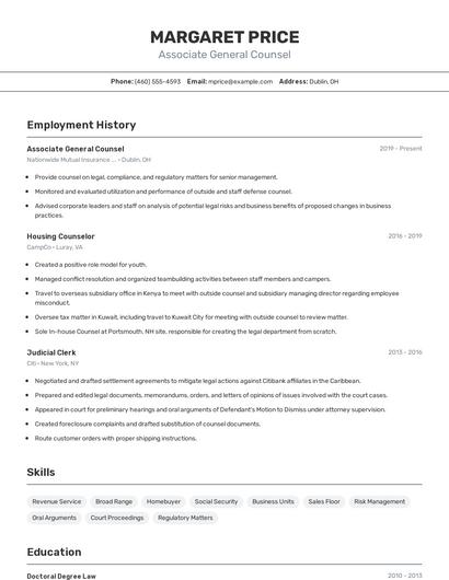 Resume example 2