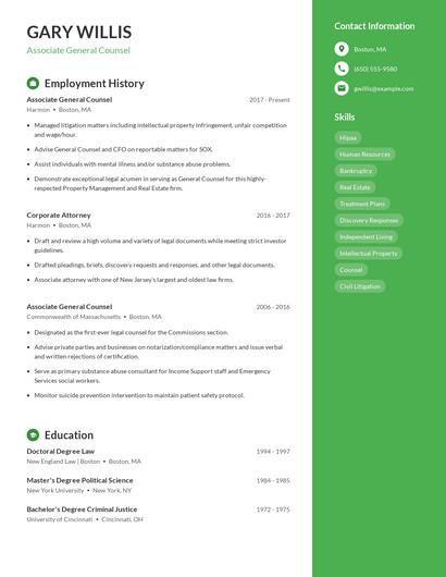 Resume example 5