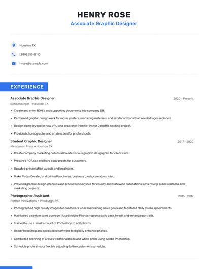 Associate Graphic Designer Resume