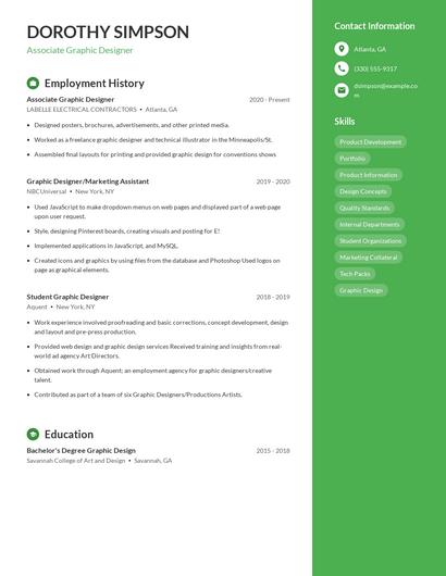 Associate Graphic Designer Resume