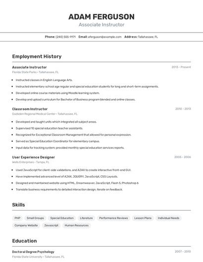 Resume example 2