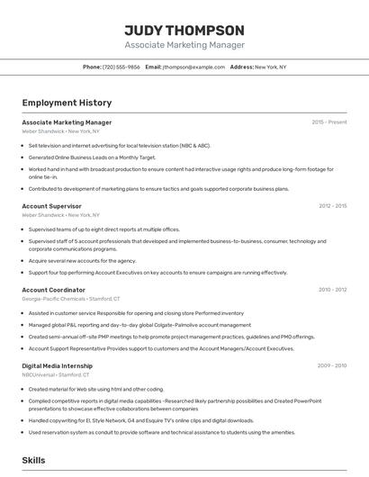 Resume example 2