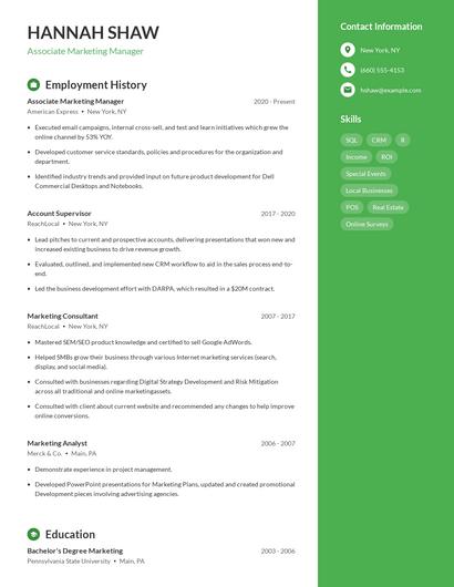 Resume example 5