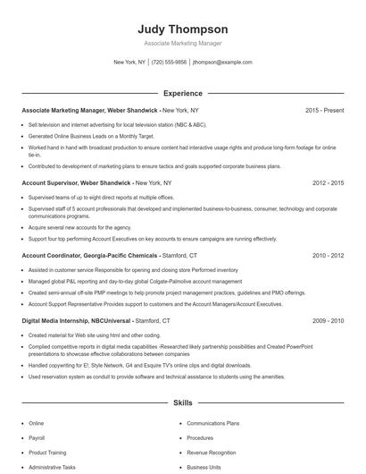 Resume example 1