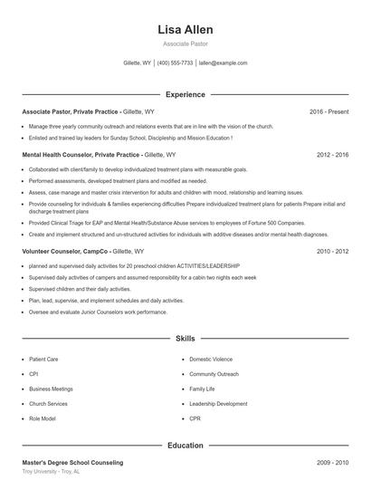 Resume example 1