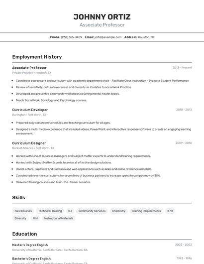 Resume example 2