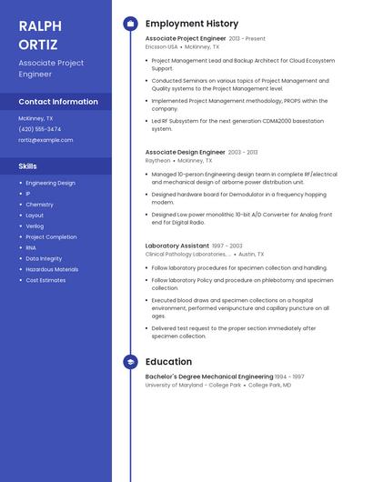 Associate Project Engineer Resume
