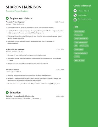 Associate Project Engineer Resume