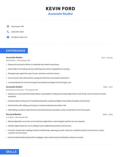 Associate Realtor Resume