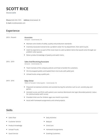 Associate Resume