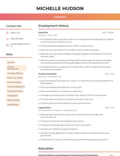 Associate Resume