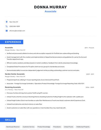 Associate Resume