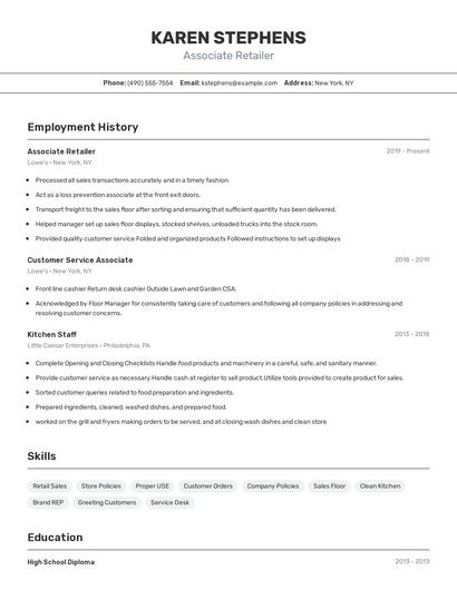 Resume example 2