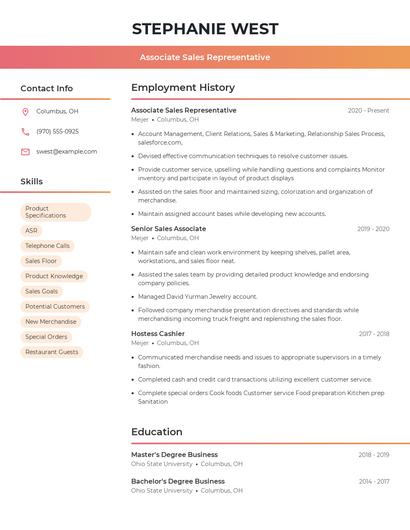 Resume example 3