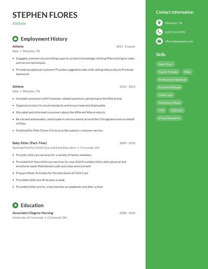 Resume example 5