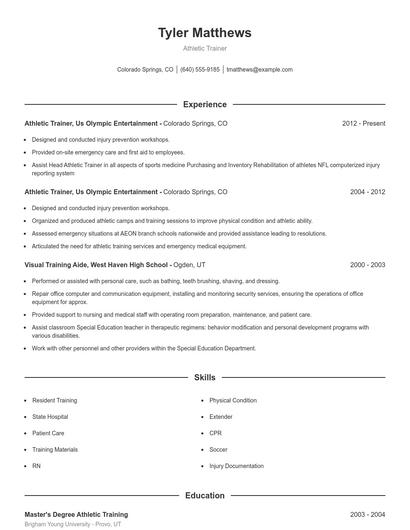 Resume example 1
