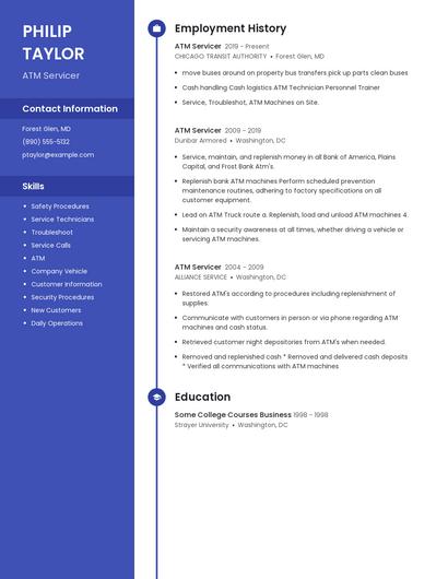 ATM Servicer Resume
