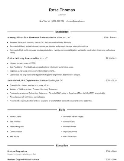 Resume example 1