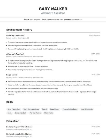 Resume example 2