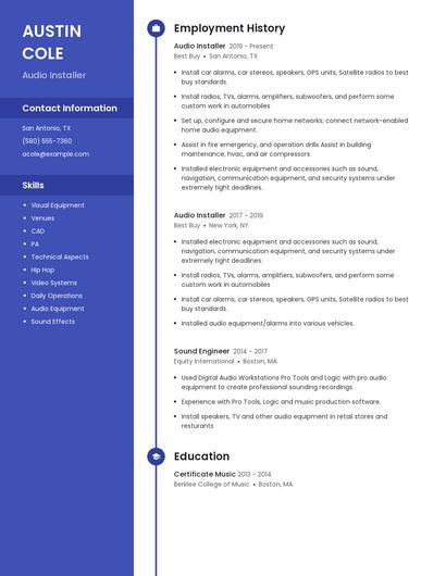 Audio Installer Resume