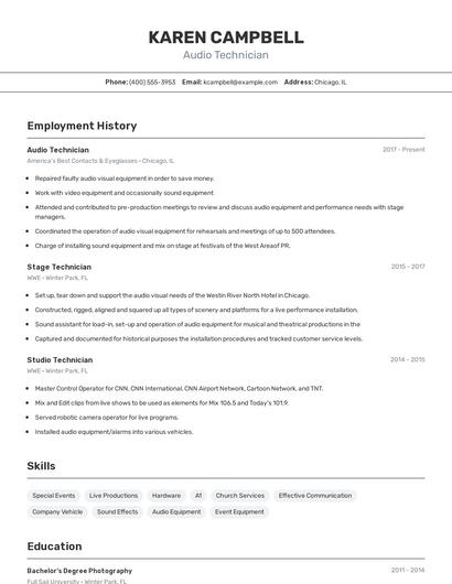 Resume example 2