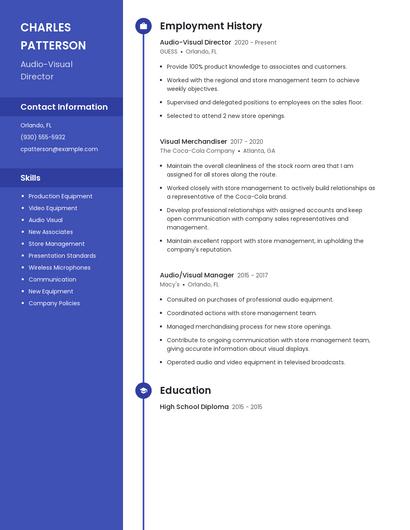 Audio-Visual Director Resume