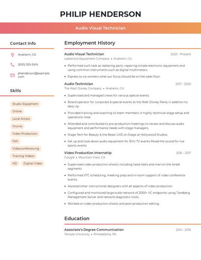 Resume example 3
