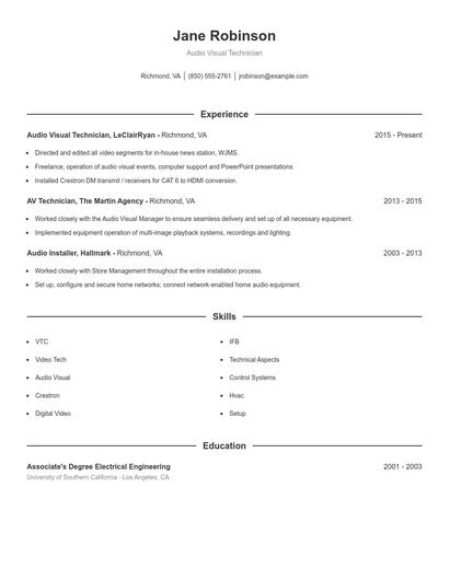 Resume example 1
