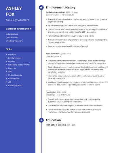 Audiology Assistant Resume
