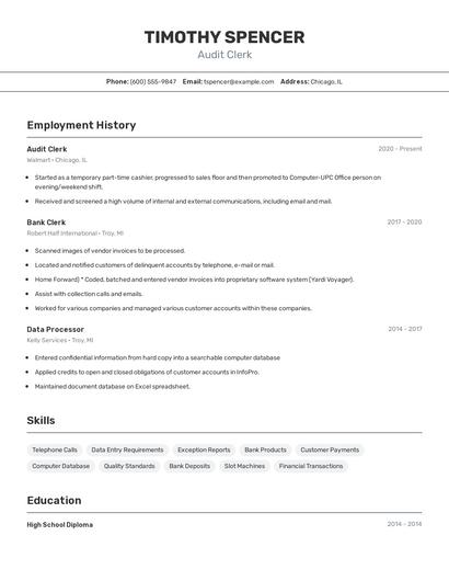 Resume example 2