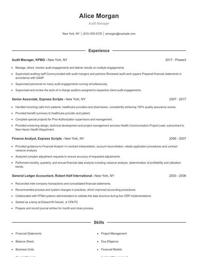 Resume example 1