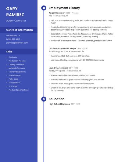 Auger Operator Resume