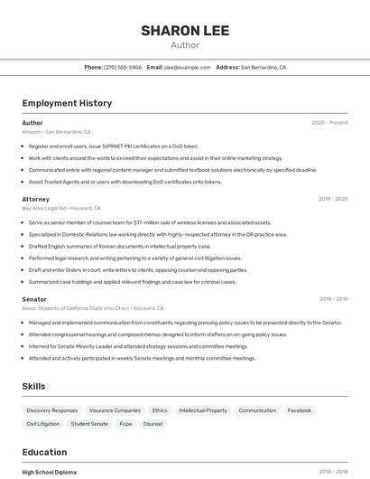 Resume example 2
