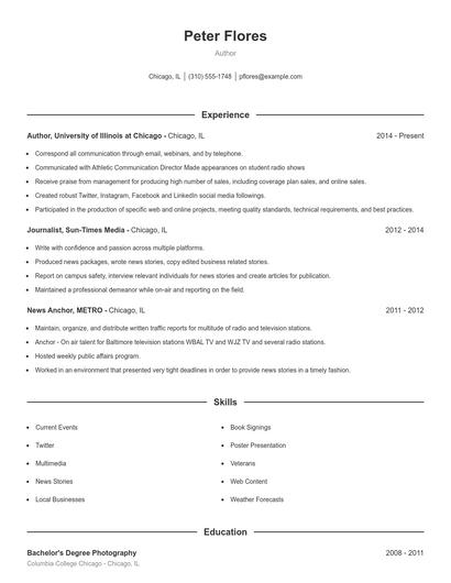 Resume example 1
